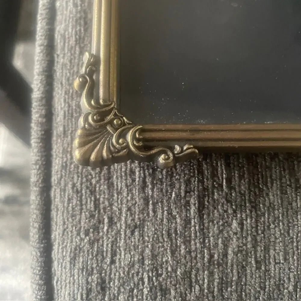 Vintage Bronze Glass Picture Frame Table Top Display 5 X 7
